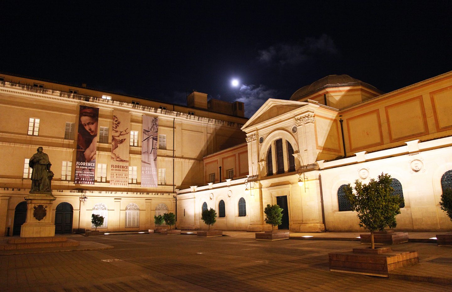 Vue Nocture de la facade du Palais Fesch et de la Chapelle Imperiale-Palais Musee Fesch-©Sylvain Alessandri-1
